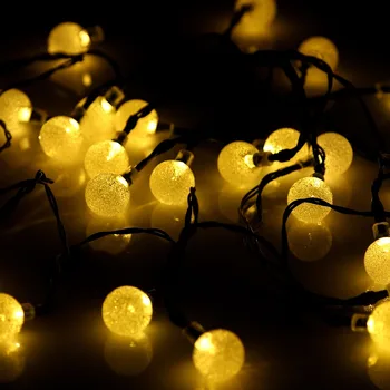 30 LED Saulės Šilta Šviesa Burbulas Karoliukai Lemputė String Naktį Lempos Festivalio Medžiai, Sodas, Lauko Kabo Dekoro