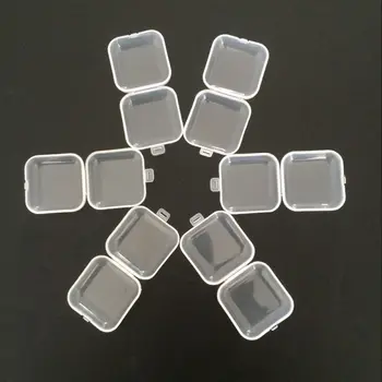 30PCS Mini skaidraus Plastiko nedidelį Langelį, Kablys Papuošalai Ausų Konteinerių Laikymo dėžutė lentelė organizacijos kvadratinė dėžutė