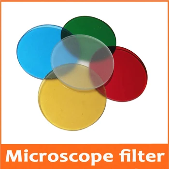 32 mm Objektyvo Skersmuo Stiklo Spalva Absorberio Žalia Mėlyna Geltona Raudona Balta Mikroskopija Filtras Biologinis Mikroskopas Junginys Filtras