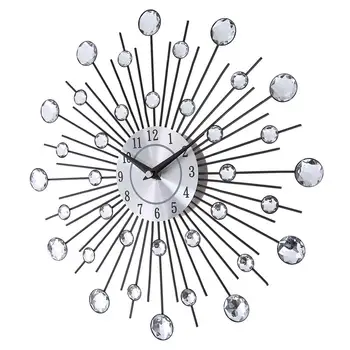 33 cm, senas metalas kristalų sieninis laikrodis prabangus diamond 3d didelis modernus sieninis laikrodis dizaino mazgas namų dekoro