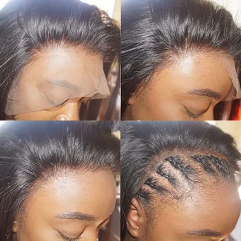 360 nėrinių priekinės žmogaus plaukų perukai Prieš Nupeštos už juodaodžių moterų tiesiai trumpas brazilijos priekiniai hd ilgai remy perukas visiškai nėrinių plaukai surišti į uodegą