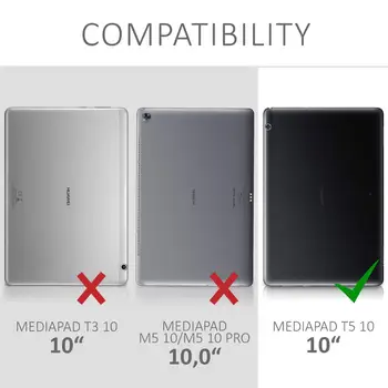 360 Sukasi Atveju, Huawei MediaPad T5 10.1 Stovėti Padengti PU Odos Atveju Huawei MediaPad T5 10.1 AGS2-W09/L09/L03/W19 Atvejais
