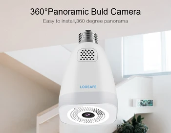 360° Laipsnių LED Mini Lemputės 1080P HD Dviem Būdais Garso Belaidžio Panoraminis Home Security 