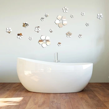 3D Akrilo veidrodis, sienų lipdukai trimatis aplinkos lipdukai miegamojo kambarį dekoro lipdukai gėlės