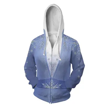 3D Cosplay hoodie Elsa Cosplay hoodie Anna Elsa Cosplay tendencija užtrauktukas hoodie sporto hoodie