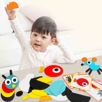 3D Dėlionės Rinkinį Montessori Žaislai Vaikams, Vaikų Berniukų Oyuncak Juegos Educativos Vaikai Ankstyvojo Mokymosi Švietimo Dėlionės Tangram