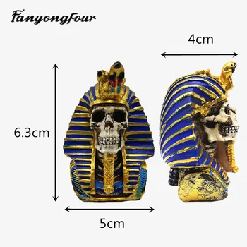 3D Kaukolė Tutankhamun Silikono Formų Minkštas Pyragas Pelėsių Dervos Gipso Šokolado Žvakė Saldainiai Pelėsių Nemokamas Pristatymas