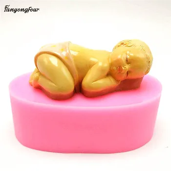 3D Miega Kūdikio Formų Silikoninių Virtuvės Pyragas Kepimo Slapukus, Šokolado Muilas Pelėsių 