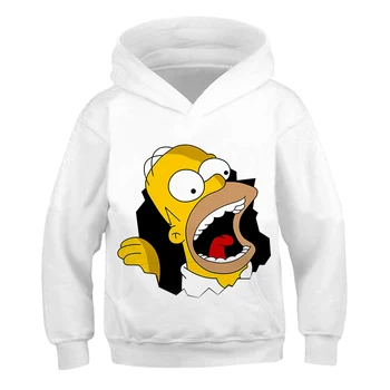 3D Simpson Vaikas Hoodie Mergina geltona kūdikių berniukų drabužius Išjungti white Atsitiktinis Harajuku hip-hop Megztiniai Megztinis Streetwear Viršūnės