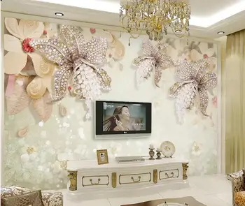 3d trimatis prabanga Europos deimantų papuošalai gėlių TV foną tapetai, sienų tapyba