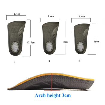 3D U-formos Eva orthotic arch paramos vidpadžiai, skirti vienodo kojų ortopedijos pusė bato vidpadis, įžūlus batai pagalvėlė Padų Fascitas