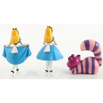 3pcs/set Disney Alice in Wonderland 6.5-9CM PVC Veiksmų Skaičius, Animacinių, Anime, Apdailos Surinkimo Statulėlės Žaislas Vaikams Dovanų