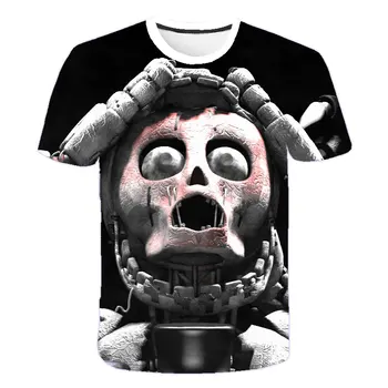 4-14Y Vaikų Drabužių Animacinių filmų Penkias Naktis Freddy Berniukams trumpomis Rankovėmis 3D Juokingas Berniukas T-shirt