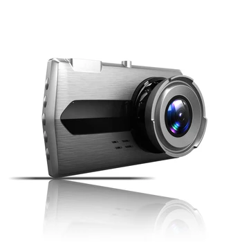 4 Colių FHD 1080P IPS G-Jutiklis Naktinis Matymas Dvigubo Objektyvo Cylic Įrašymo Video Registrator Auto Kamera rusų Kalba