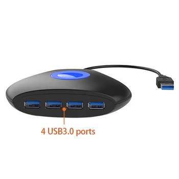 4-Port Usb 3.0 Superspeed Mini Multi-Port Hub Nešiojamas Usb Kelionės Dock Usb Extender Komercinės Pc/Mac/Laptop/Ps5