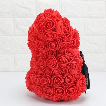 40cm DIDELIS Meškiukas Rose Dirbtinės Gėlės PE Rose Lokys Moterų Valentino Vestuvės, Kalėdos, Dovanų Dėžutėje Namų Dekoro