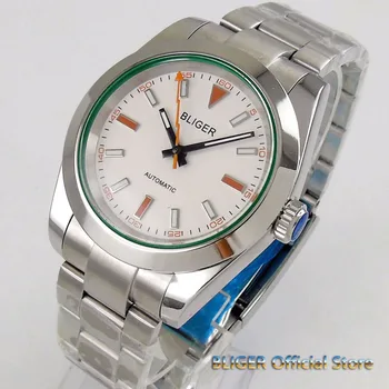 40mm baltas/juodas didelis ciferblatas timewatch šviesos saphire glass poliruoti watchcase MIYOTA 8215 Automatinis judėjimo vyriški žiūrėti vyrai