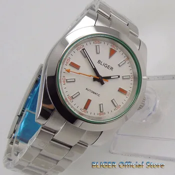 40mm baltas/juodas didelis ciferblatas timewatch šviesos saphire glass poliruoti watchcase MIYOTA 8215 Automatinis judėjimo vyriški žiūrėti vyrai