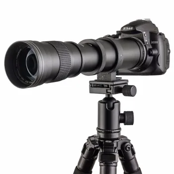 420-800mm F8.3-16 Artinimo Rankinis Zoom Objektyvas+T2 Adapterio Žiedas+3, 1 Filtras+2X Telekonverteris Canon Nikon Sony 