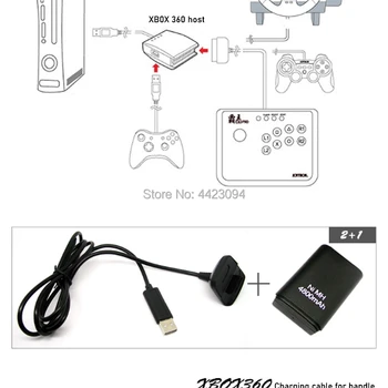 4800mah Baterijas+USB Įkrovimo Įkroviklio Kabelį Skirtą Xbox 360 Wireless/ Wired Controller Bateria Įkraunama Baterija