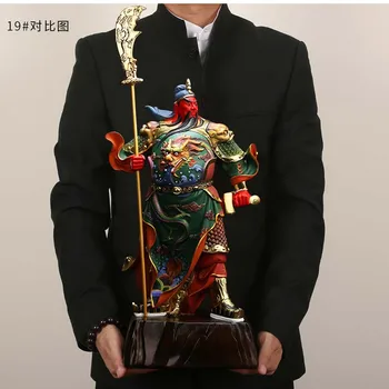 48cm Didelis Pietryčių Azijoje Aukštos klasės buda Namų parduotuvė įmonės Klestėjimo sėkmės CAI SHEN Dievo turtų GONG GUAN statula