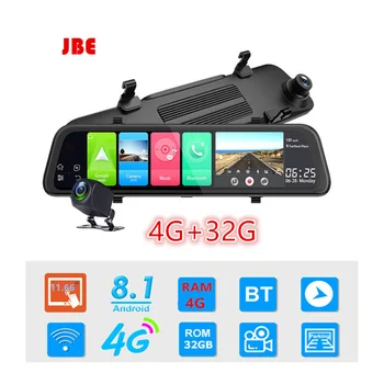 4G Brūkšnys Cam 12 Colių Automobilio galinio vaizdo Veidrodis ADAS Android 8.1 FHD Auto Diktofonas, GPS Navigacijos Brūkšnys Kamera Galinio vaizdo Veidrodėlis Automobilių DVR
