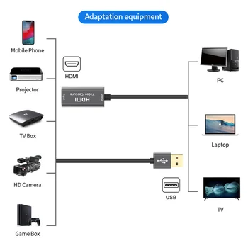 4K HDMI Video Grabber Box USB 3.0 Filmavimo Kortelės 1080P 60fps 