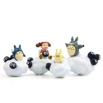 4pcs/daug Mano Kaimynas Totoro Kiki Kiki ' s Delivery PVC Katė Veiksmų Skaičius, Lėlės Keistokas Debesys Dervos Plastikiniai Modelis