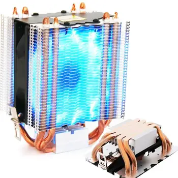 4pcs Heatpipe Radiatorius, Mėlyna LED Hidraulinis Guolis CPU Aušintuvo Ventiliatorius Heatsink Intel LGA1150 1151 1155 775 1156 AMD Aušinimo Ventiliatorius