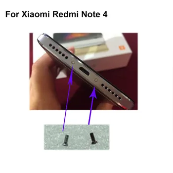 4PCS sidabro Xiaomi Redmi 4 Pastaba Apačioje Dokas Varžtai Korpuso Varžtas nagų tack Už Redmi 4 Pastaba Redmi Note4 Mobilieji Telefonai