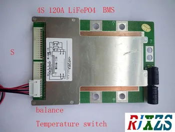 4S 120A versija S LiFePO4 BMS/PCM/PCB baterijos apsauga apygardos valdyba už 4 Paketus 18650 Baterija Ląstelių w/balansas w/Temp