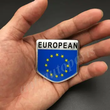 4x ES Europos Sąjungos Vėliava Shield Automobilio Logotipas Ženklelis Motociklo Lauktuvės Lipdukas