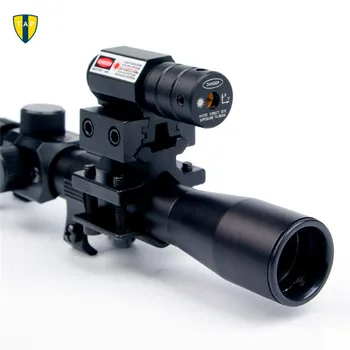 4x20 Oro Pistoletas, Šautuvas, Optika taikymo Sritis Caza Taktinis Riflescope +20mm Geležinkelių Stovai +Red Dot Lazerinis taikiklis Už Medžioklės Airsoft Prekes