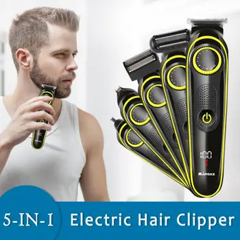 5 IN 1 Elektros Plaukų Clipper Nustatyti Plaukų Žoliapjovės Užrašu Cutter Nosies Plaukų Cutter Razor Kūno Plaukų Cutter Galvos Plaukai Pjovimo Rinkinys