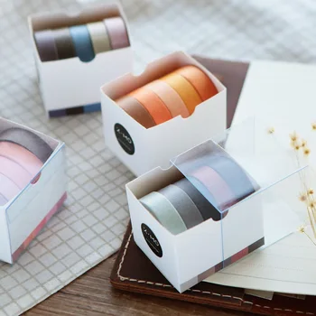 5 paprasti washi tape box pakuotės ranka knyga sąsiuvinis dekoravimo lipdukai