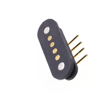 5 Rinkiniai Magnetinio usb įkrovimo kabelis Vyras Moteris Pogo Pin jungtis, 4 Pozicijos Galios Duomenys Magnetai kontaktinis Padėklas PCB Lydmetalis