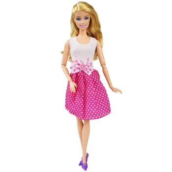 5 Vnt./daug Polka Dot Sijonas Joga Dėvėti Lėlės Drabužių, Aksesuarų, Namų Suknelė Vaikų Produktai Mergina Žaislai Barbie Doll Suknelė