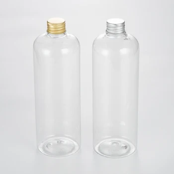 500ml X 20 Skaidrus Tuščias Butelis Su Aukso, Sidabro, Aliuminio Užsukamu Daugkartiniai Kosmetikos Butelis Losjonas Kremas Plastikinių Butelių