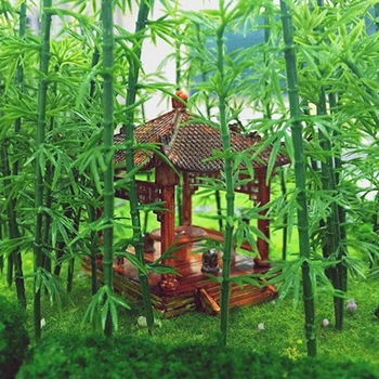 50Pcs 12cm Plastikinių Miniatiūrų Modelis Medžio Kraštovaizdžio Bambuko Medžio, Smėlio Stalo Modelis Dekoro Ho Masto Modelis Medžiai