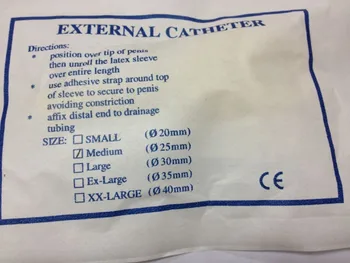 50pcs Sterilizuotas vienkartinių Medicinos vyrų šlapimo surinkėjas Latekso šlapimo maišelis išorinis kateteris, dydis 25mm 30mm 35mm 40mm pasirinkti