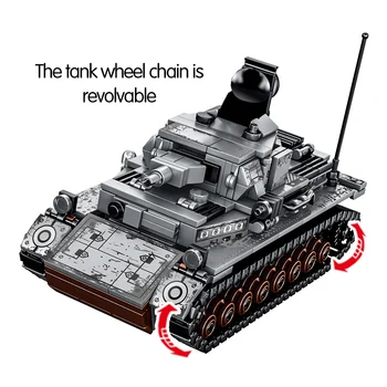 596PCS Miesto WW2 Plieno Imperija-vokiečių Tankas Blokai karo Policijos Kareivis Duomenys Plytų Žaislai Vaikams