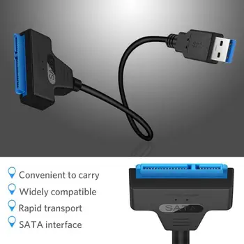 5Gbps USB Adapteris USB 3.0 prie SATA3+22pin Standžiojo Disko Kabelis Konverteris 2,5 Colių SSD HDD Kietąjį Diską SATA jungties Kabelį Skaičiuoklė