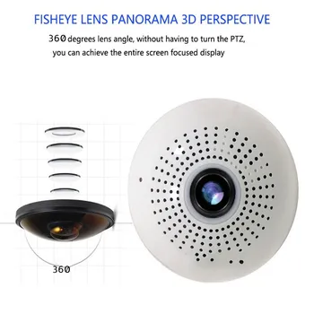 5MP 1080P apsaugos, ip kamera, wifi bevielio ryšio lemputė lempos smart ip kameros, 360 laipsnių FishEye 3D VR namų priežiūros panoraminis fotoaparatas