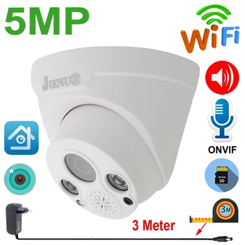 5MP IP Kamera, Wireless dvipusis Balso WIFI Saugumo Stebėjimo Vaizdo Kamera, Infraraudonųjų spindulių Naktinis Dome Namų Fotoaparato SD Kortelės Lizdas XMeye
