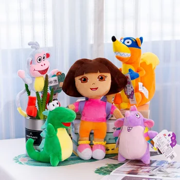 5vnt/daug karšto pardavimo Originali meilės nuotykių Dora beždžionės Batai Swiper pliušinis žaislas, minkšti minkšti TV ir filmus žaidimas lėlės vaikams dovanų