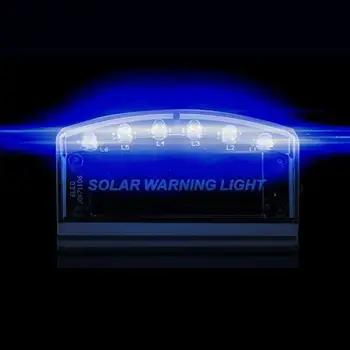 6 Led YS-61 Automobilio Saulės Energijos Imituojamas Aliarmo Perspėjimas Strobe Šviesos Anti-Theft Mirksi Saugumo Šviesos