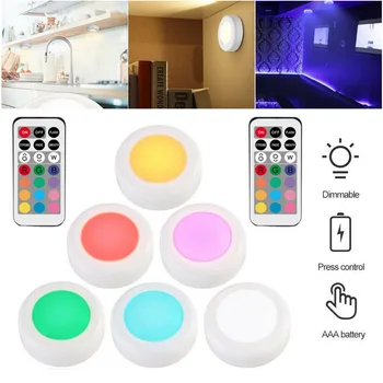6 vnt Kabinetas šviesos pritemdomi RGB LED virtuvė šviesos spinta apšvietimas