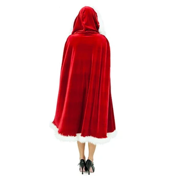 60-90-120cm Raudonos Aksomo Gobtuvu Žaliojo Apsiaustu Sexy Santa Cosplay Kalėdų Kostiumai Moterims Karnavalas Šalies Clubwear