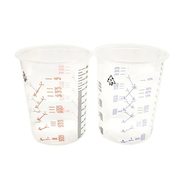 600ML skaidraus plastiko dažų taurės Gamintojas maisto kokybės matavimo puodelis Spausdinti masto taurės PP formulė proporcingas taurė