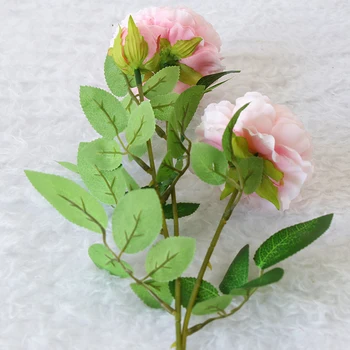 66cm Ilgio Europos Dirbtinių Gėlių 3 Vadovo Namuose Šilko Bijūnas Vestuvių Gėlių Užsienio Rose Dekoratyvinių Gėlių Šaliai Dekoro 1pcs